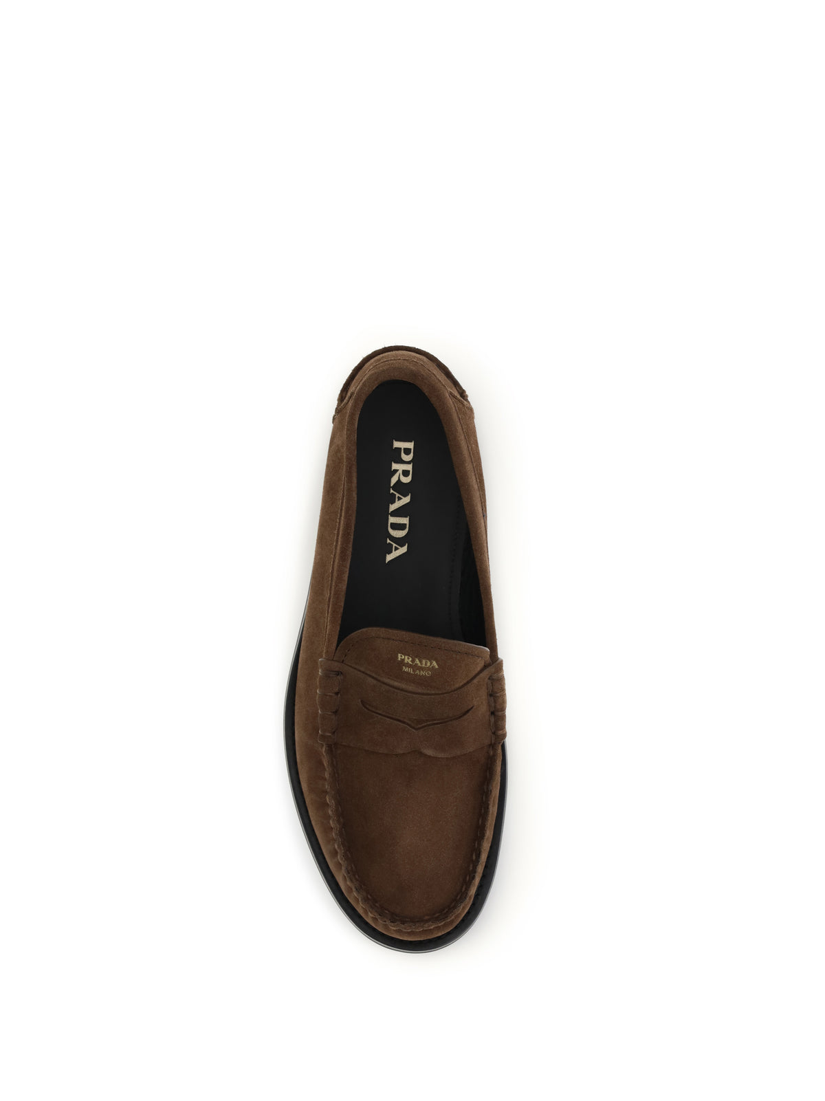 Prada Suede Loafers - Cacao