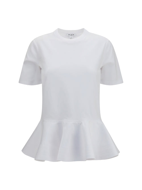 AlaïA Cotton jersey crinoline T-shirt - Blanc