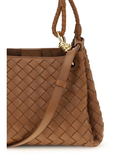 Bottega Veneta Intrecciato Shoulder Bag - Tannin-Muse Brass