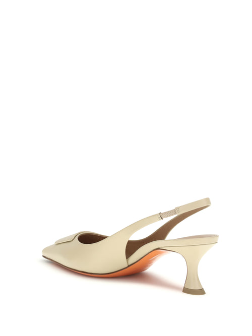 Santoni Taylor Slingback Pumps - Light Brown