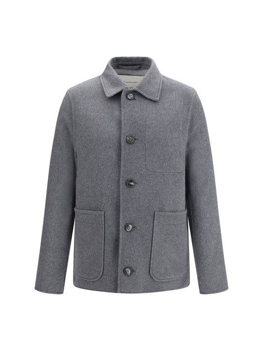 Ami Paris Wool and cashmere Boule Jacket - Gris Charcoal/Gris Cendre