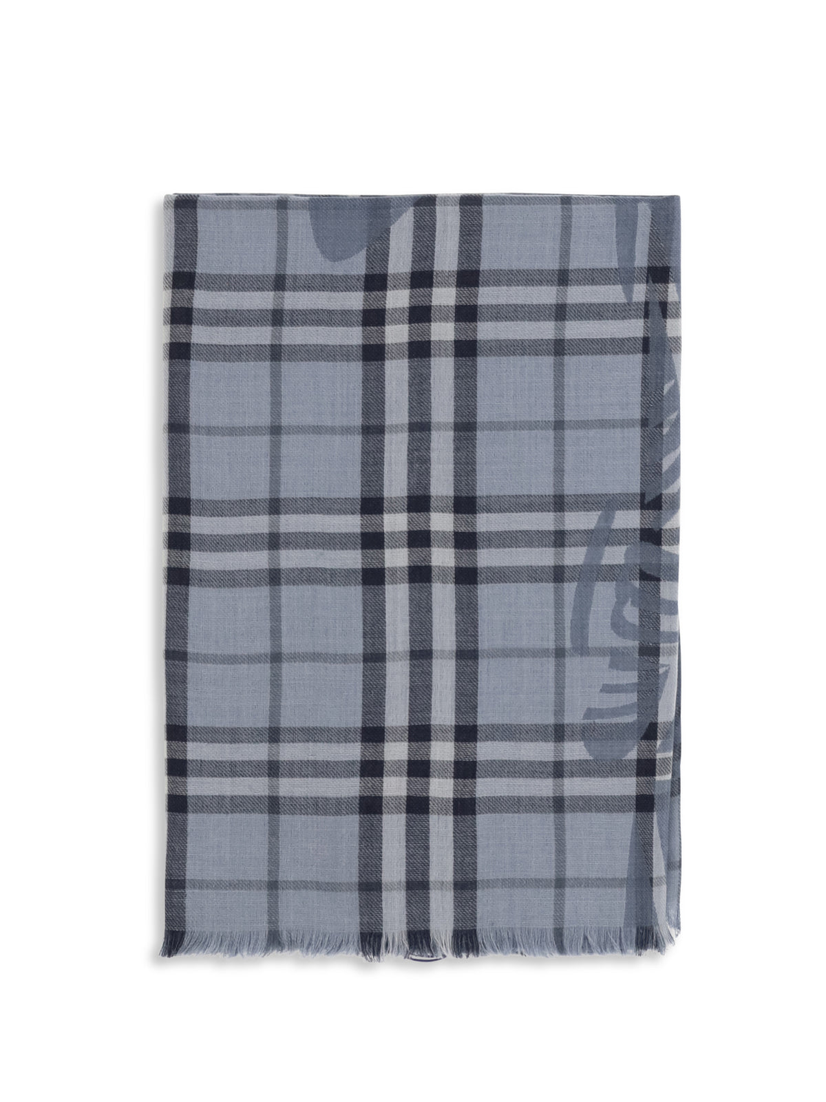 Burberry Knight Check wool and silk Scarf - Bank Blue