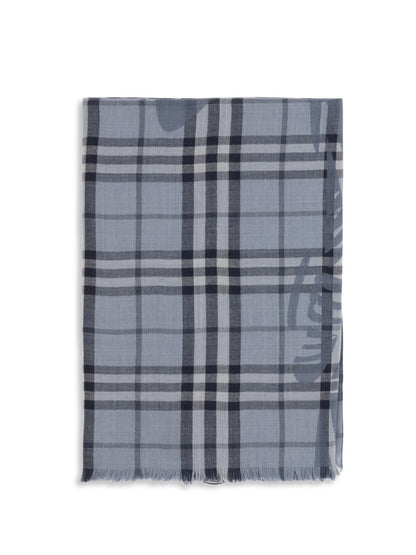 Burberry Knight Check wool and silk Scarf - Bank Blue