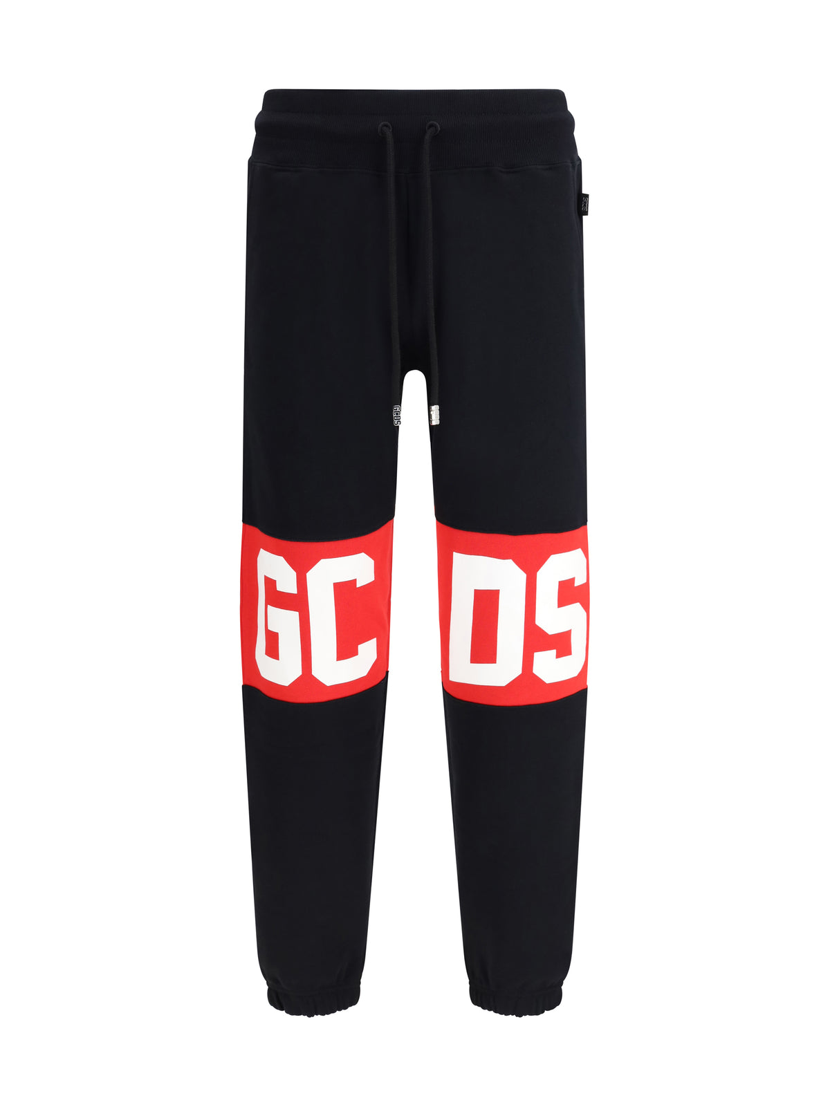 GCDS Brushed Cotton Sweatpants - Black/Red