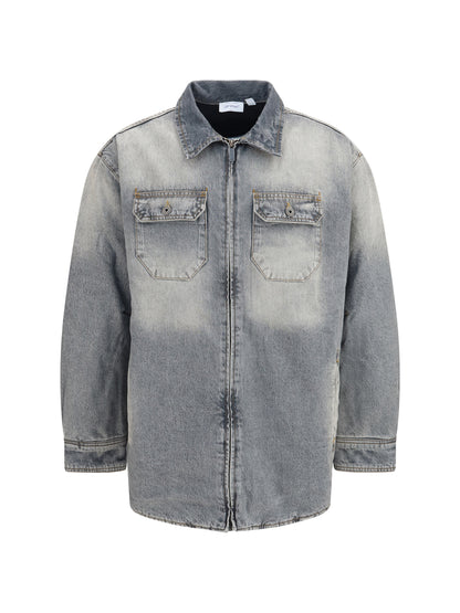 Off-White Oversized Workwear denim Shirt - Sun Faded Grey
