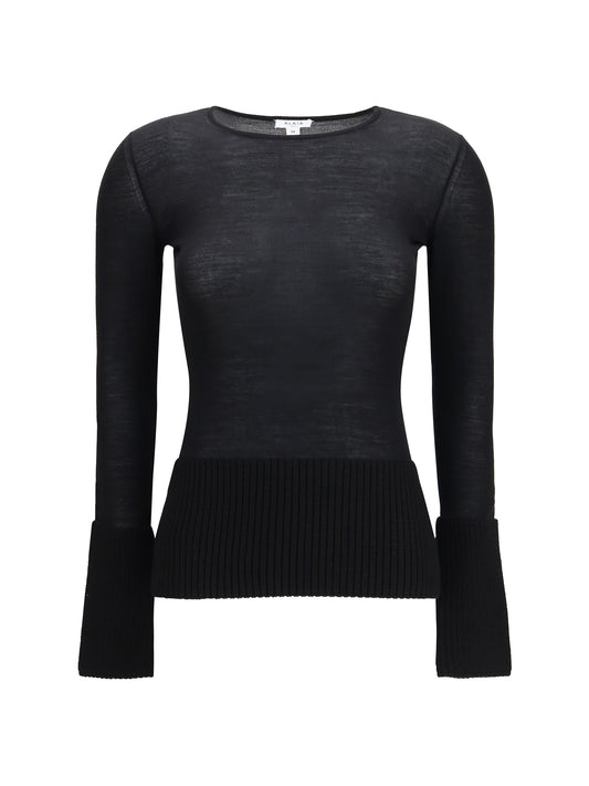 AlaïA Merino wool crewneck Top - Noir Alaia
