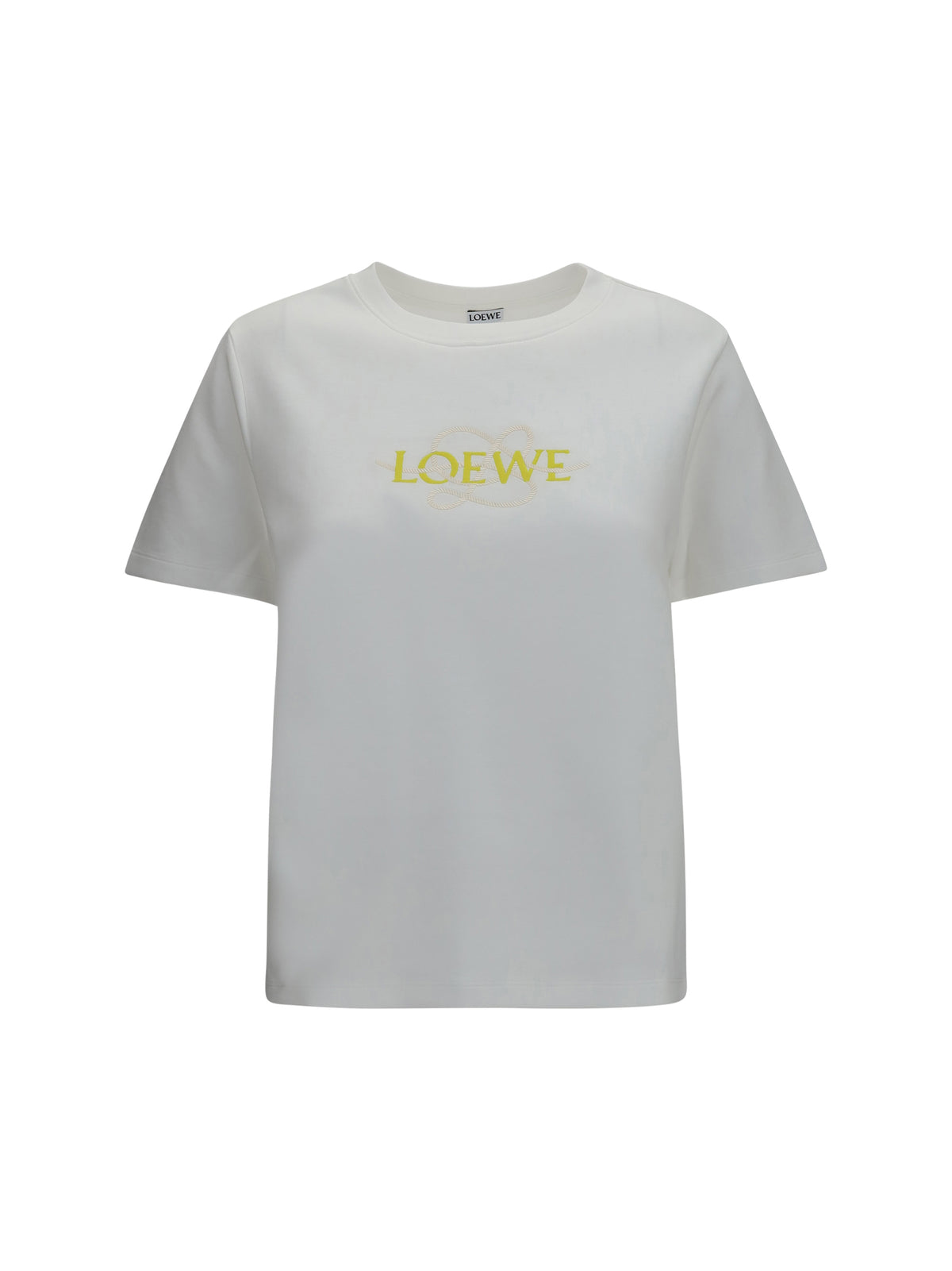 Loewe Cotton blend T-shirt with embroidered logo - White