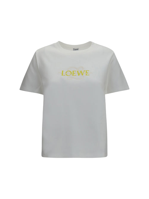 Loewe Cotton blend T-shirt with embroidered logo - White