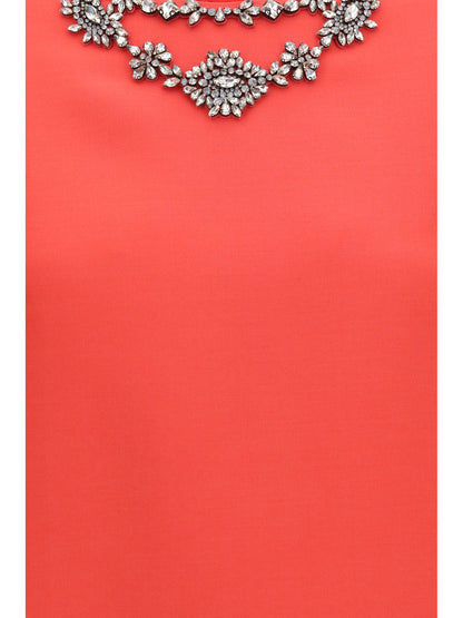 VALENTINO Embellished crew-neck Dress