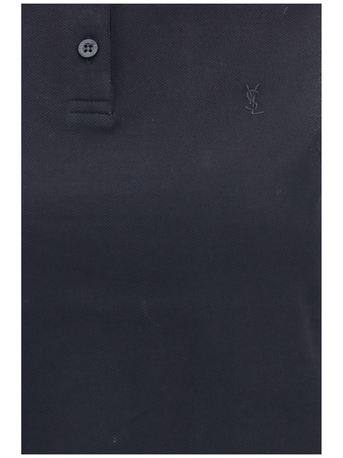 Saint Laurent Cassandre piqué Polo - Noir