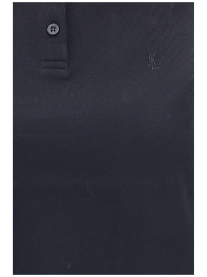 Saint Laurent Cassandre piqué Polo - Noir
