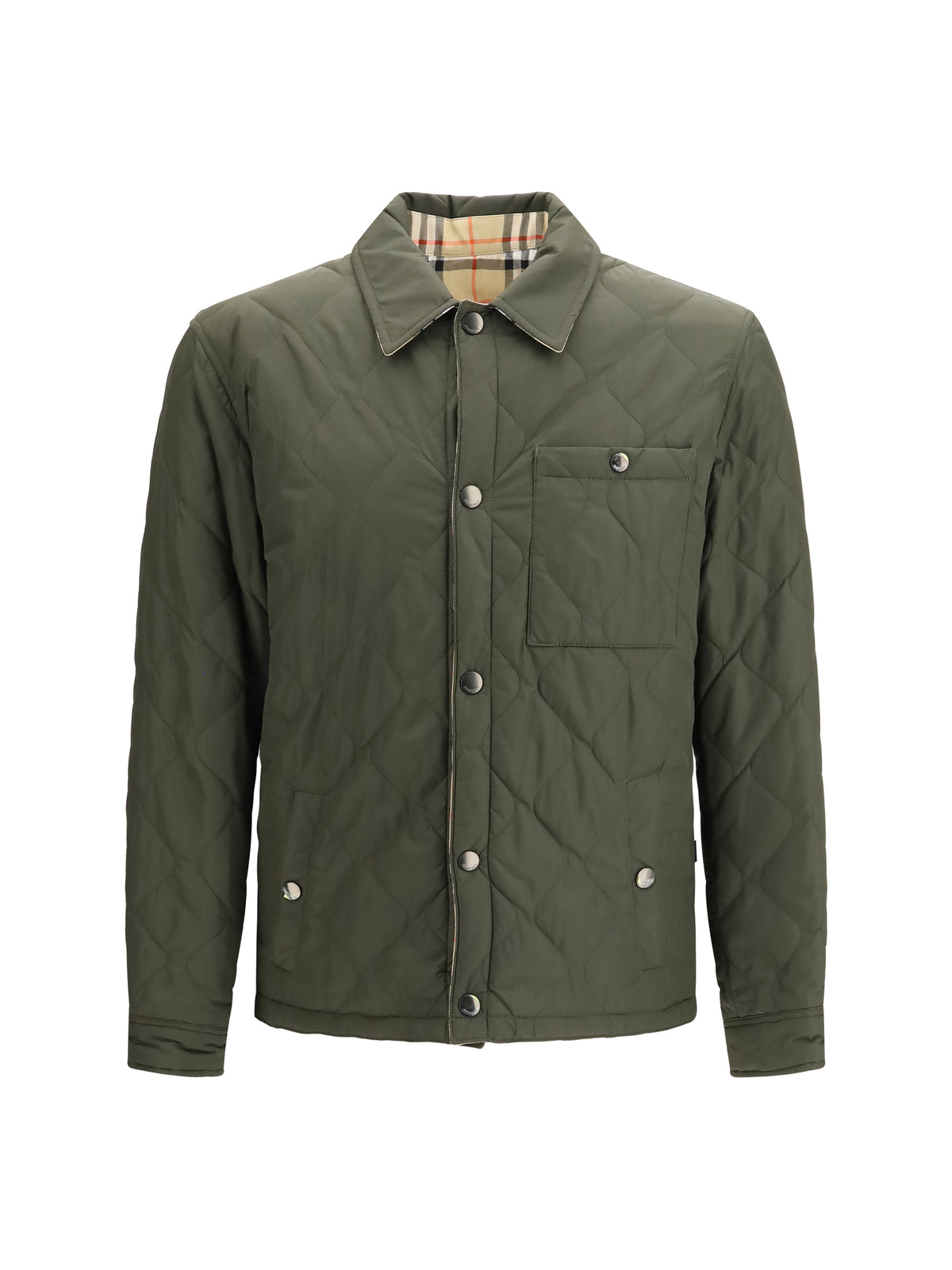 Burberry Brighton reversible quilted nylon Shirt - Shale
