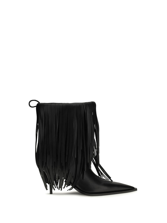 BALENCIAGA Avenue Fringe Ankle Boots