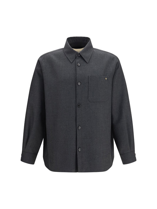 Valentino VLogo wool blend Jacket - Charcoal Grey