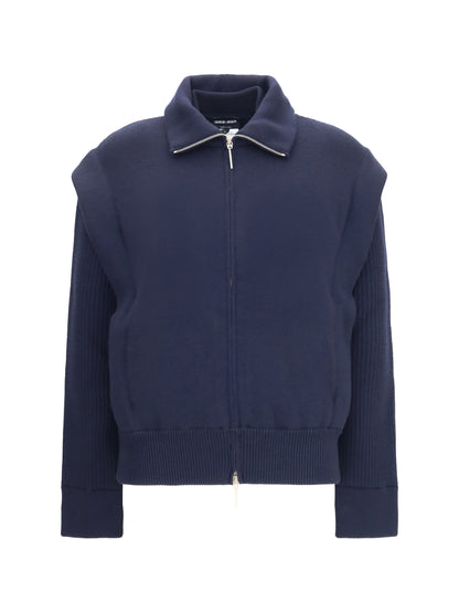Giorgio Armani Padded virgin wool Bomber Jacket - Outer Space