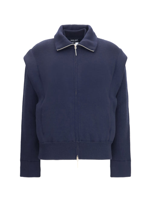 Giorgio Armani Padded virgin wool Bomber Jacket - Outer Space