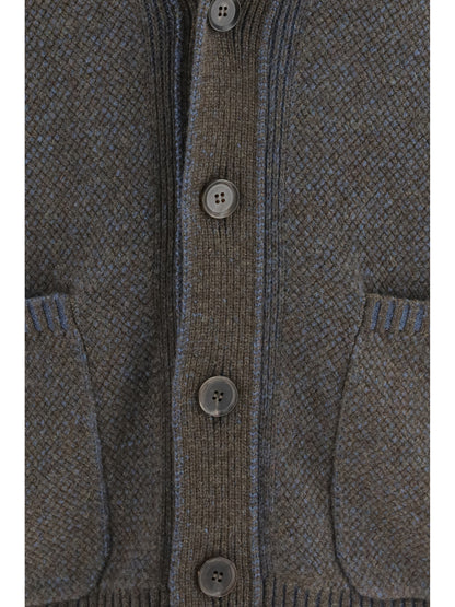 Zegna Cashmere and wool V-neck Cardigan - 001