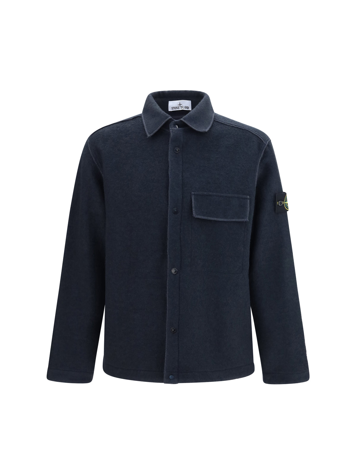 Stone Island Wool-blend Shirt - Navy Blue