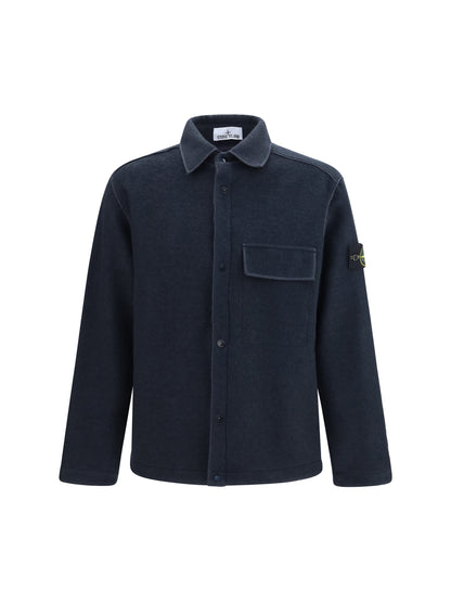 Stone Island Wool-blend Shirt - Navy Blue