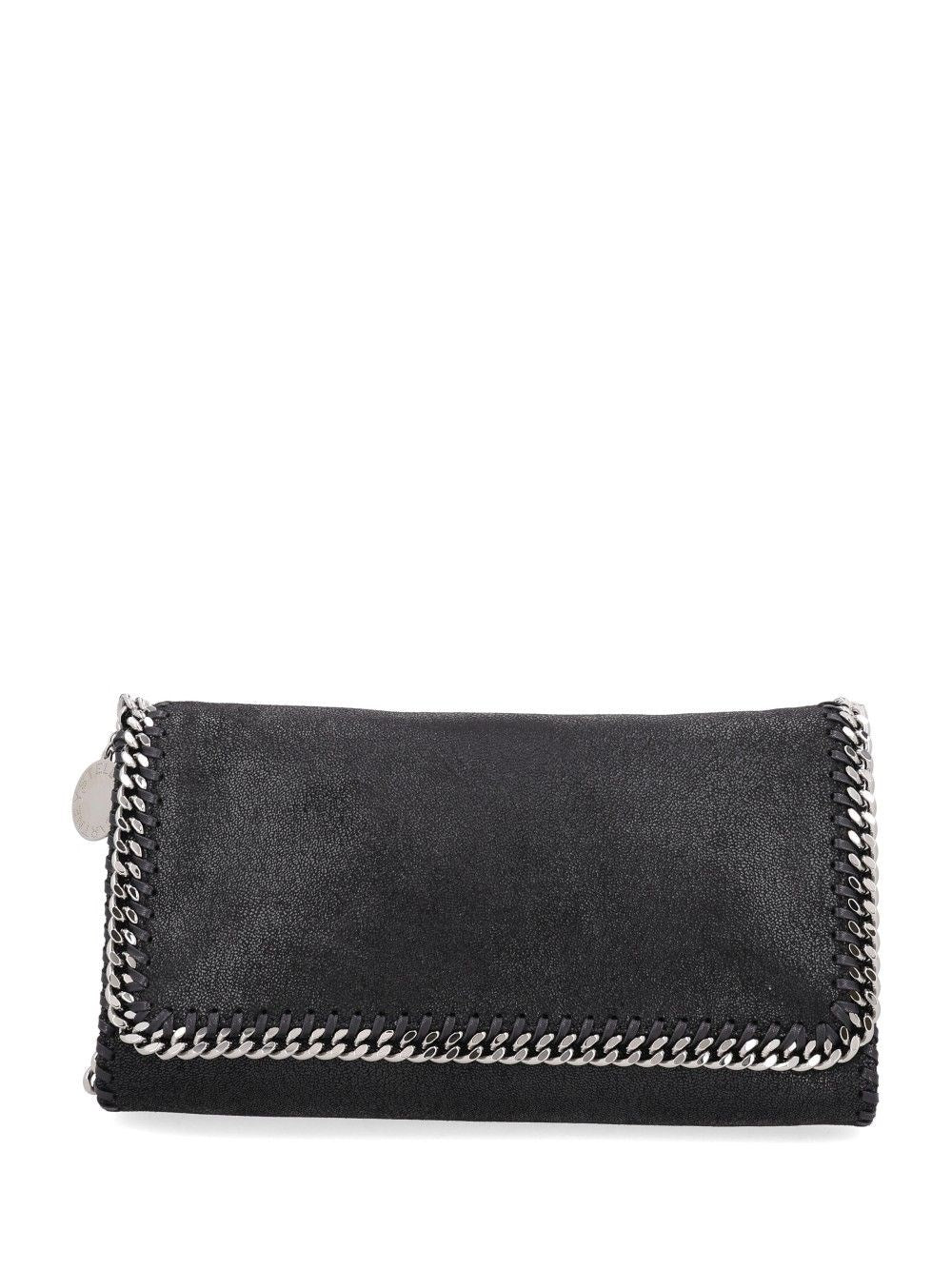 Stella Mccartney Falabella Flap Bag Eco Shaggy Deer W/Ruthenium Chain - Black