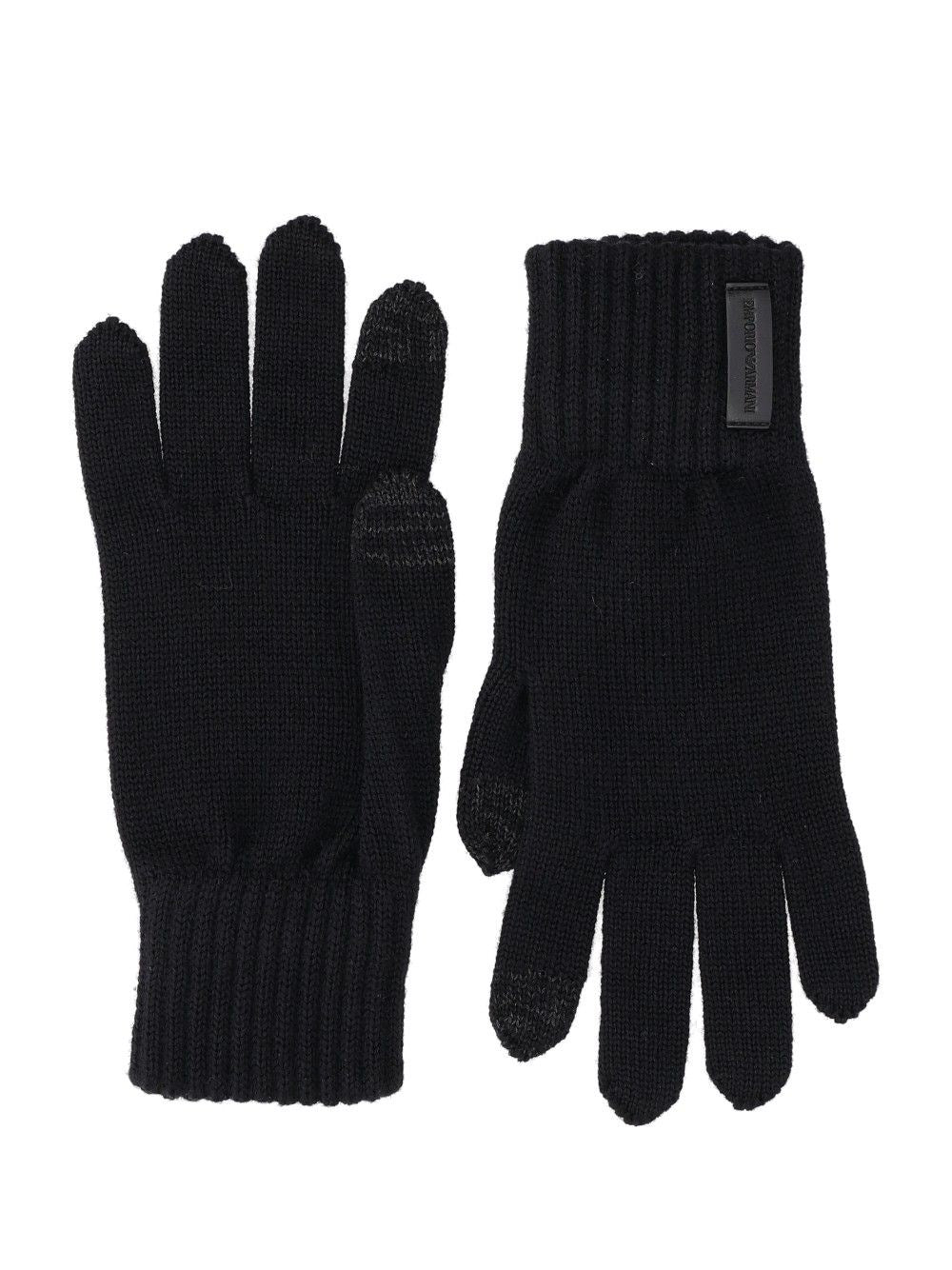 Emporio Armani Knitted Gloves - Black