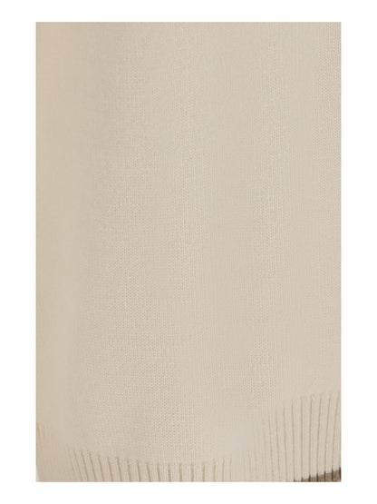 Brunello Cucinelli Cashmere Trousers - English White+Brown