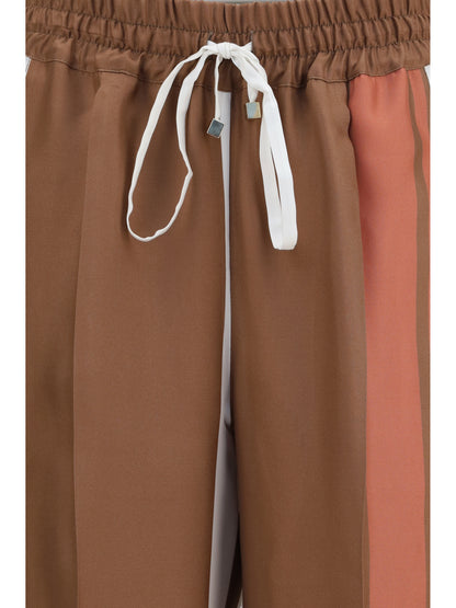Kiton Striped silk Pants - Pink Cipria