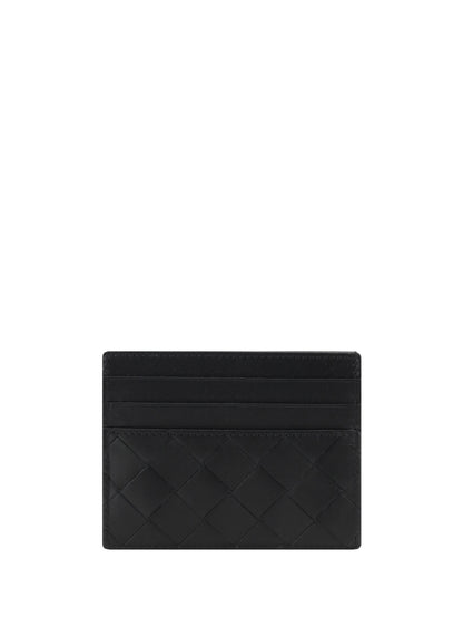 Bottega Veneta Card Holder with iconic intrecciato - Black-Silver