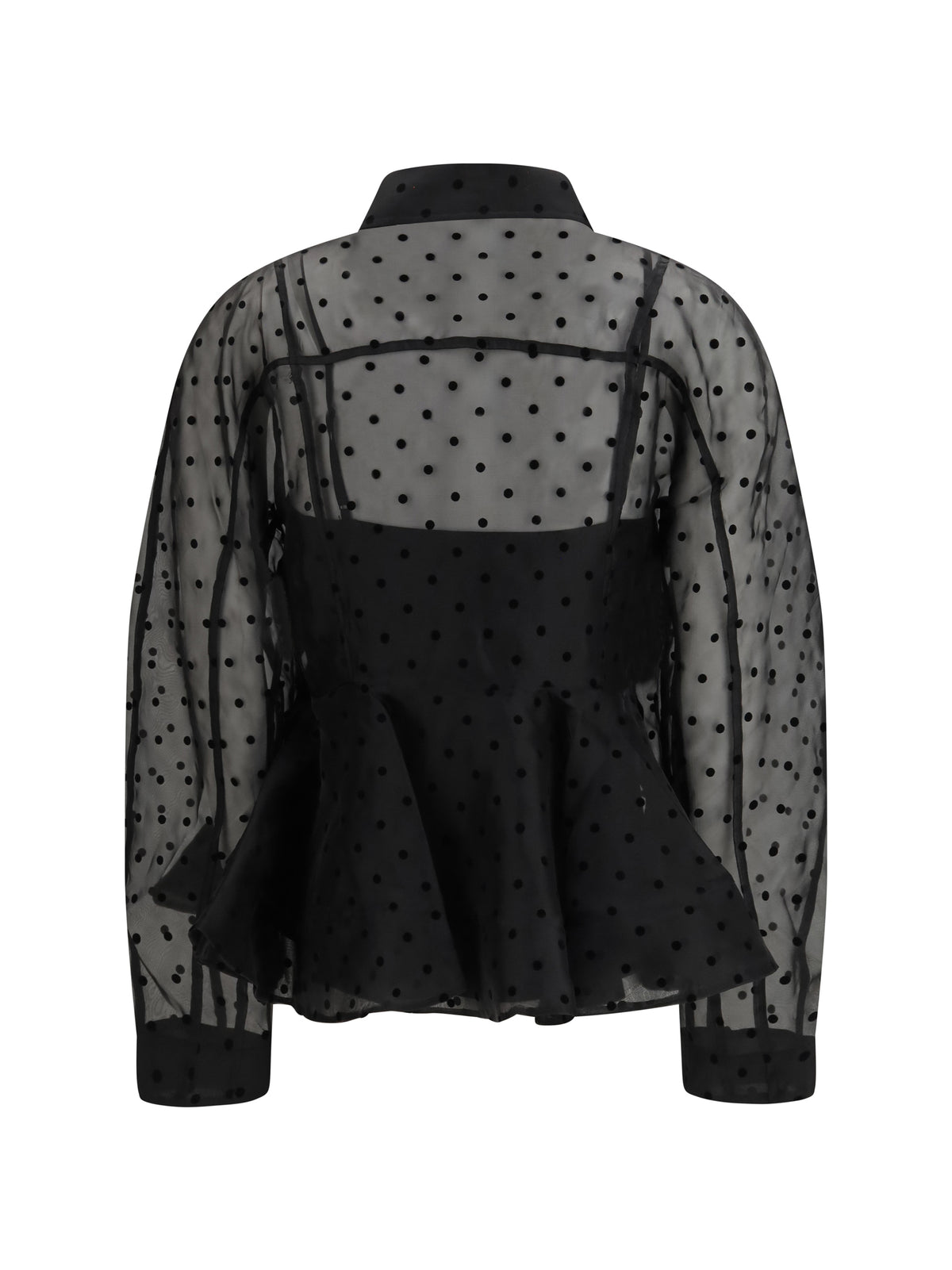 Ganni Polka dot organza Shirt - Black