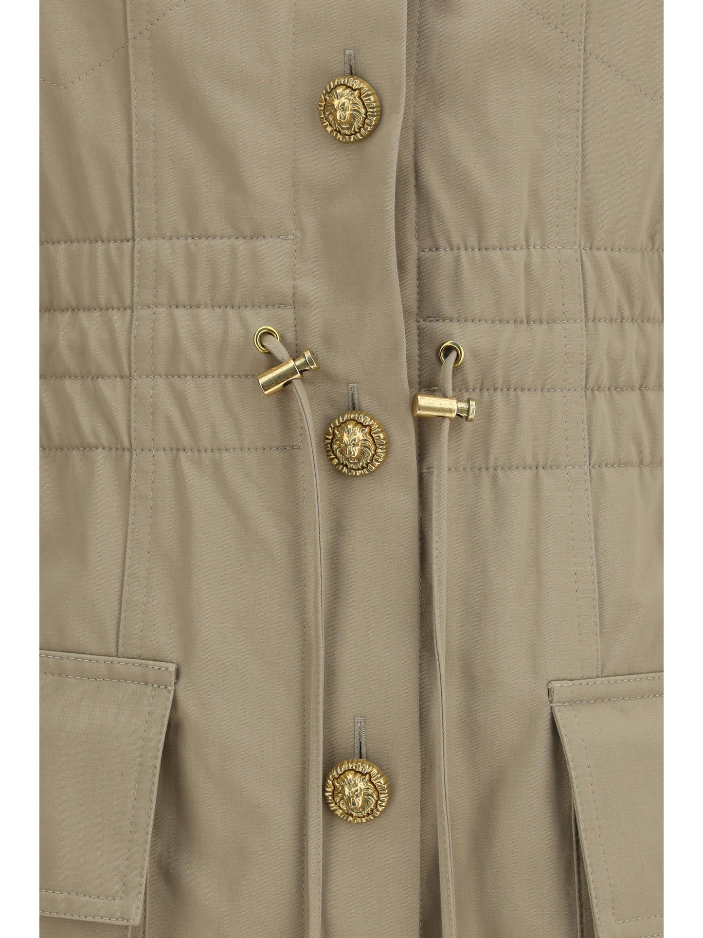 BALMAIN Gabardine Dress with four pockets and buttons