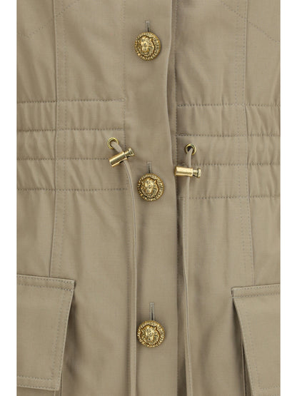 BALMAIN Gabardine Dress with four pockets and buttons