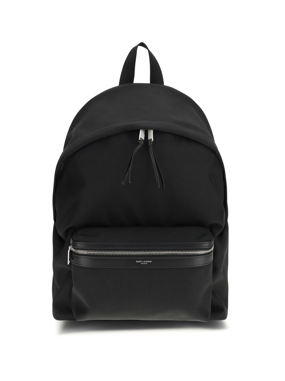 Saint Laurent City Backpack in leather and nylon - Black/Black/Black/Black