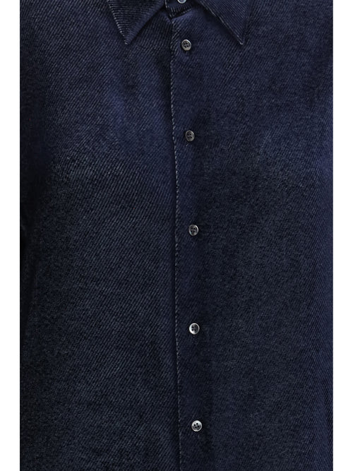 Giorgio Armani Silk blend devoré velvet twill Shirt - Peacoat