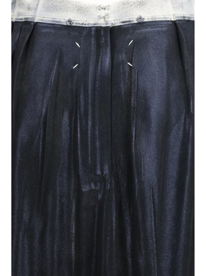 Maison Margiela Foil-treated midi Skirt - Black