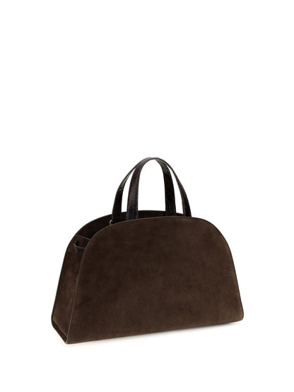 Tory Burch Romy suede Top Handle Bag - Dark Cocoa