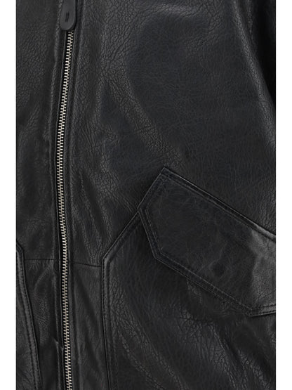 Alpha Industries CWU-36/P leather UV Bomber Jacket - Black
