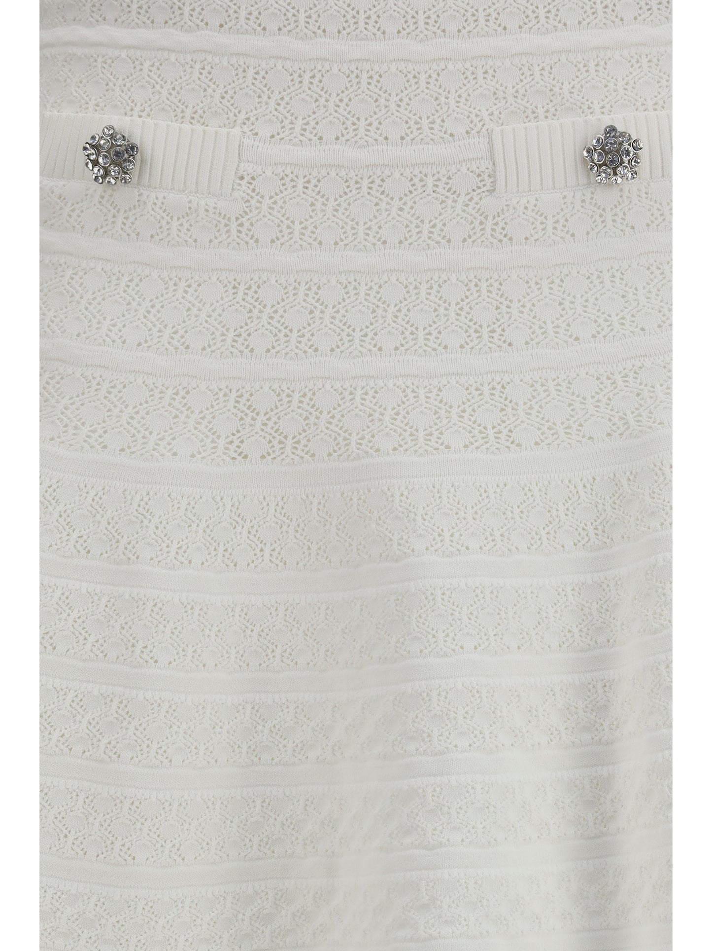 SELF-PORTRAIT Pointelle knit mini Skirt