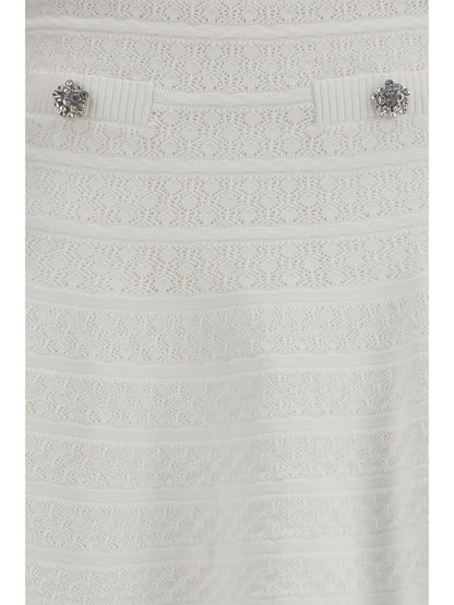 SELF-PORTRAIT Pointelle knit mini Skirt