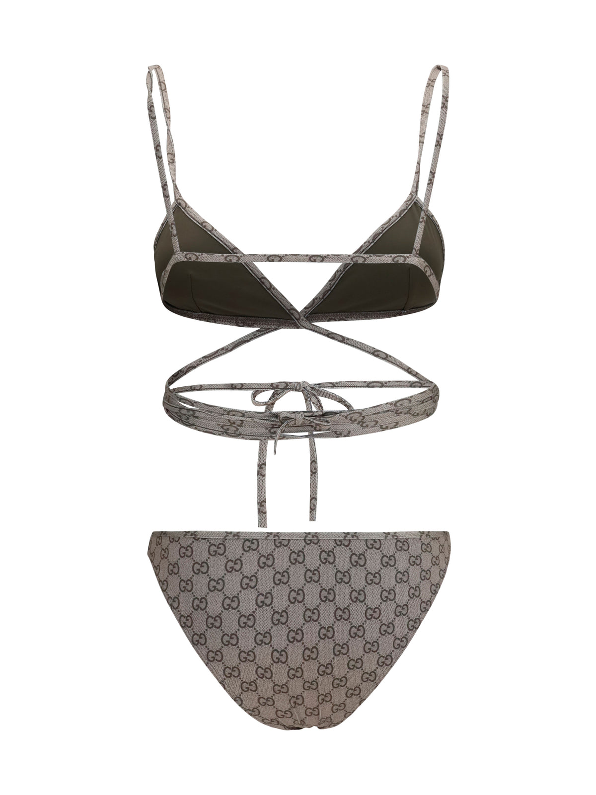 Gucci Printed stretch jersey bikini - Beige Ebony