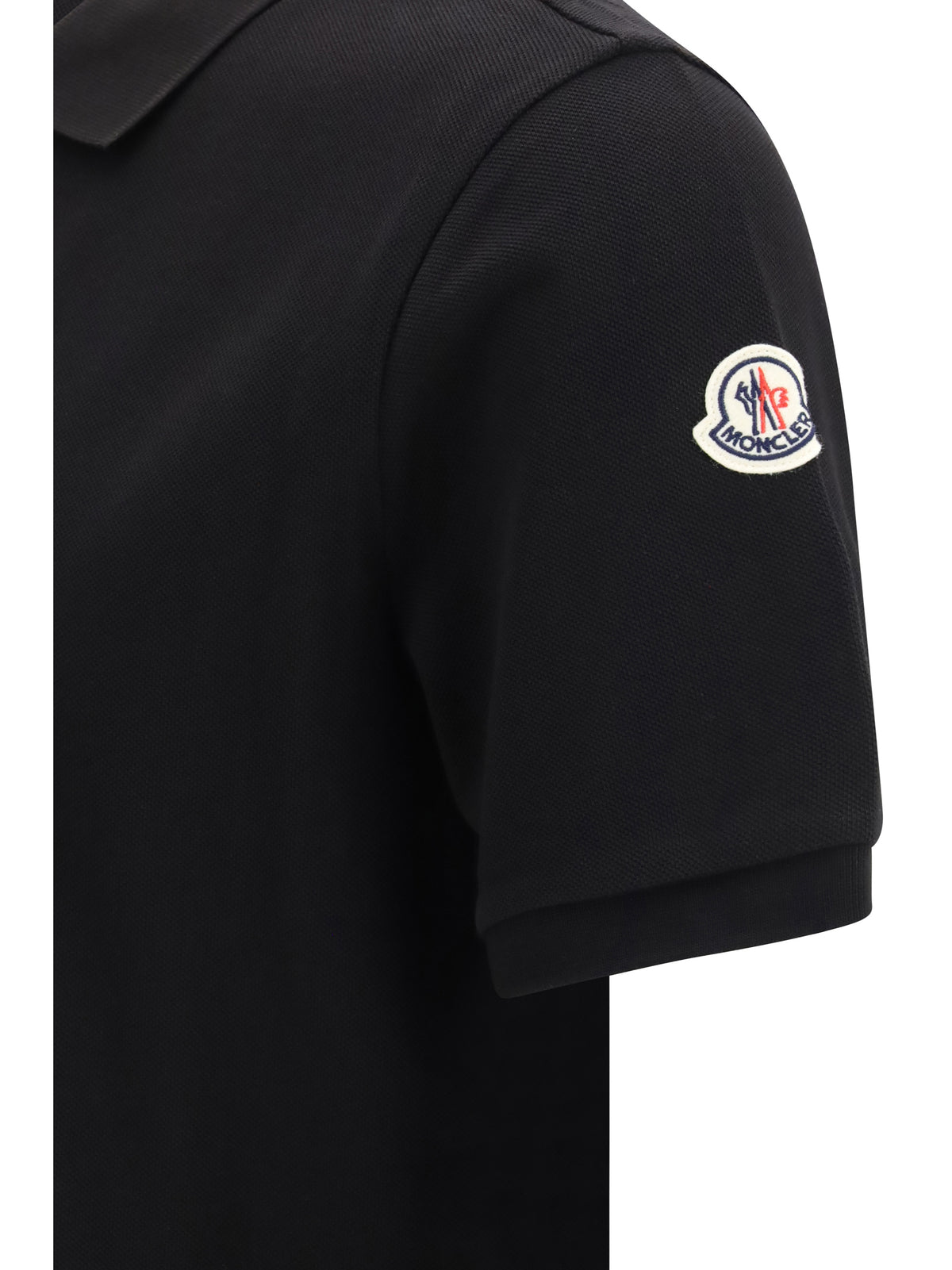 Moncler Cotton piqué Polo Shirt with logo - Black