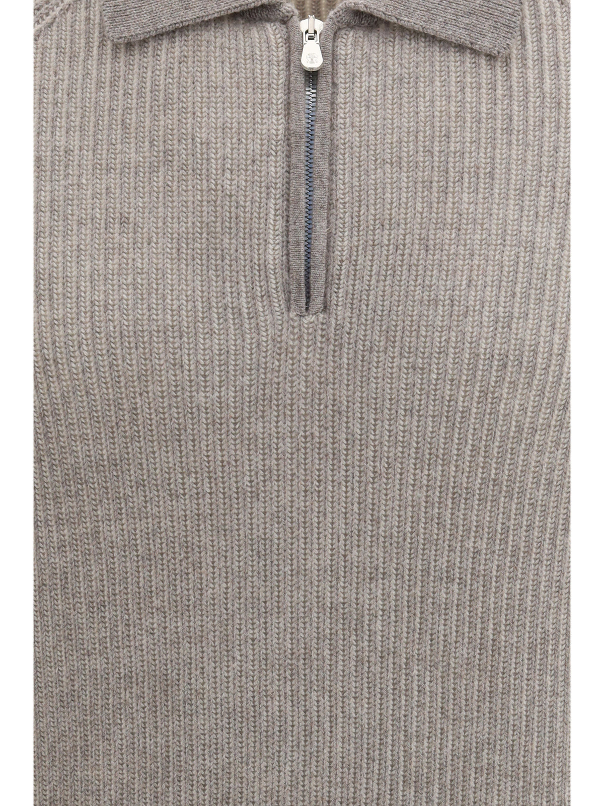 Brunello Cucinelli Cashmere Milano Stitch Polo Sweater with zip - 9756+9777