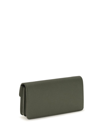 Valentino Garavani VLogo signature grainy calfskin chain Wallet - Oasis