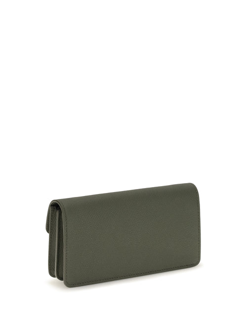 Valentino Garavani VLogo signature grainy calfskin chain Wallet - Oasis