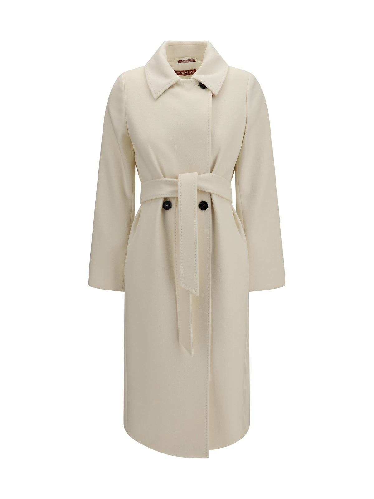 Max Mara Studio Double breasted wool Coat - White Lana