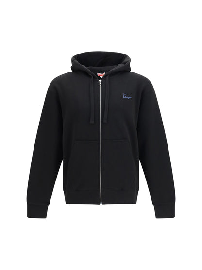 KENZO Kenzio Signature Embroidered Cotton Zip Hoodie