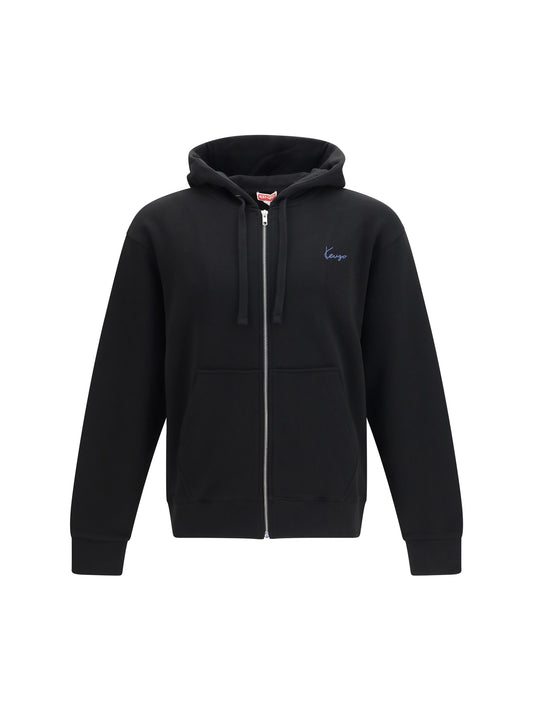 KENZO Kenzio Signature Embroidered Cotton Zip Hoodie
