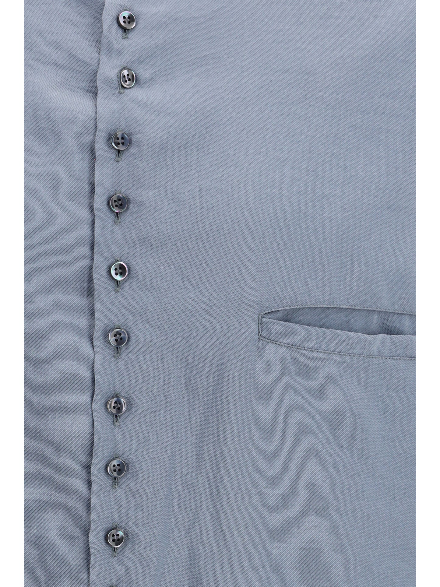 GIORGIO ARMANI Washed silk Shirt with band collar