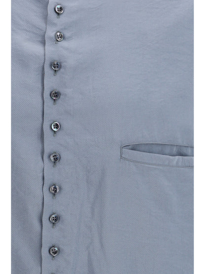 GIORGIO ARMANI Washed silk Shirt with band collar