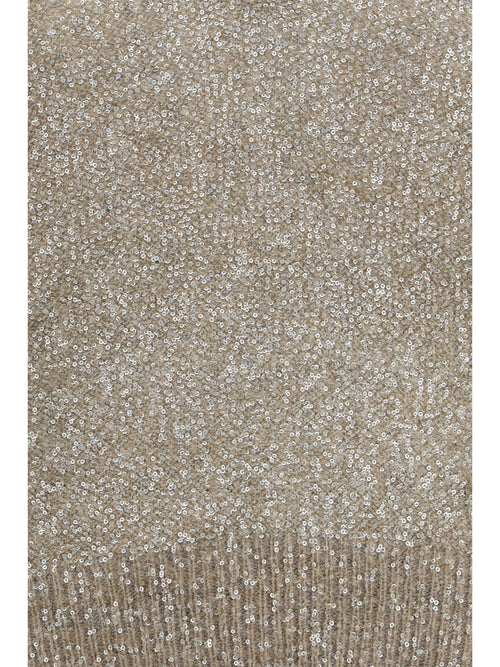 Brunello Cucinelli Sequined V-neck Sweater - Brown Caldo+Brown Dark