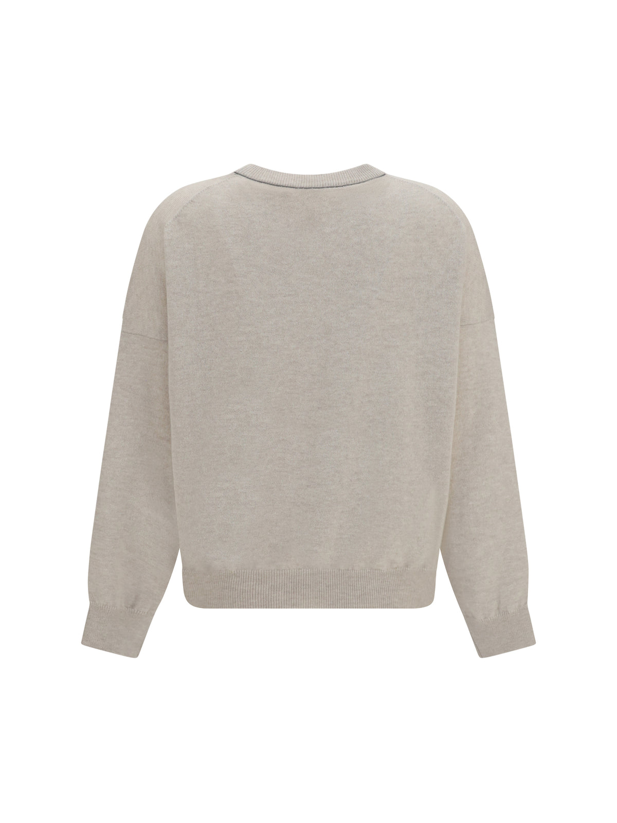 Brunello Cucinelli Cashmere Sweater with Monili chain - Rustic Beige